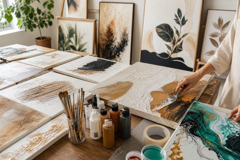 Hacer cuadros decorativos para vender: estilos, costos y canales que sí funcionan